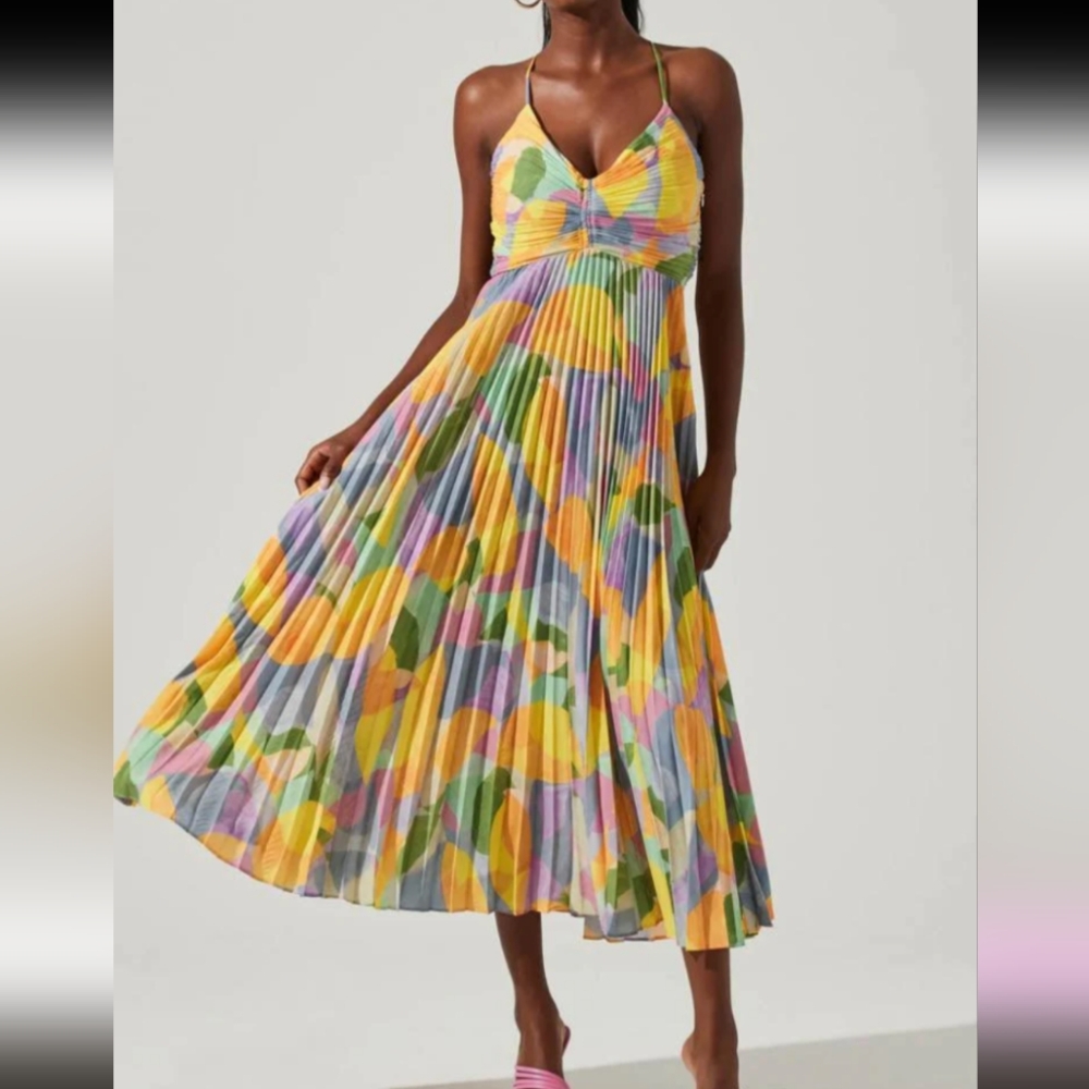 ASTR The Label Blythe Knife Pleat Maxi Dress